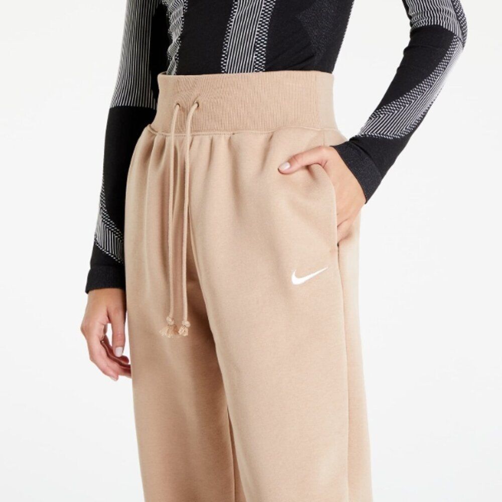 Like New! Nike Phoenix Fleece High Waisted Oversized Joggers Beige in Size M - Picture 16 of 16